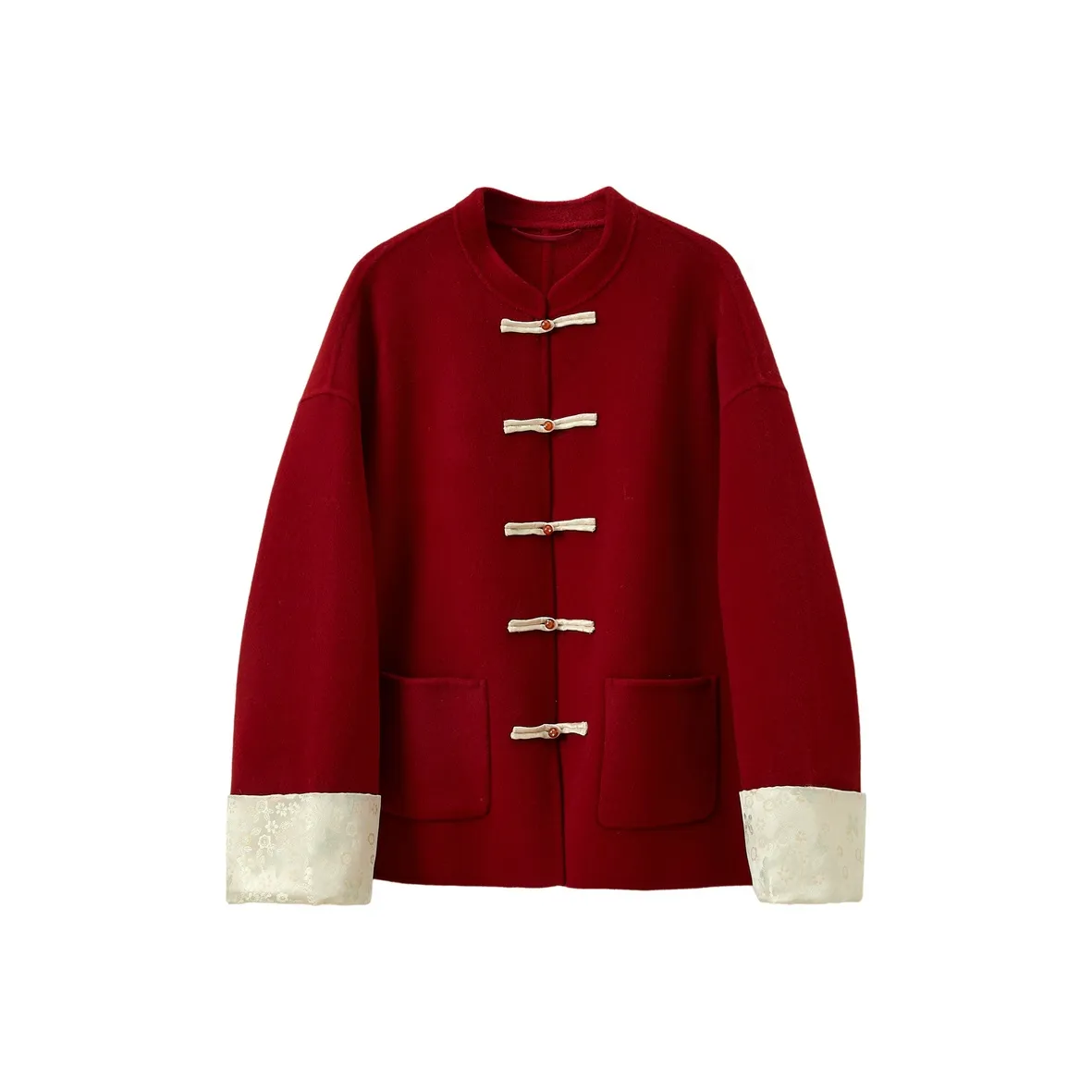 3COLOUR Вишнево-красный Женский Пальто