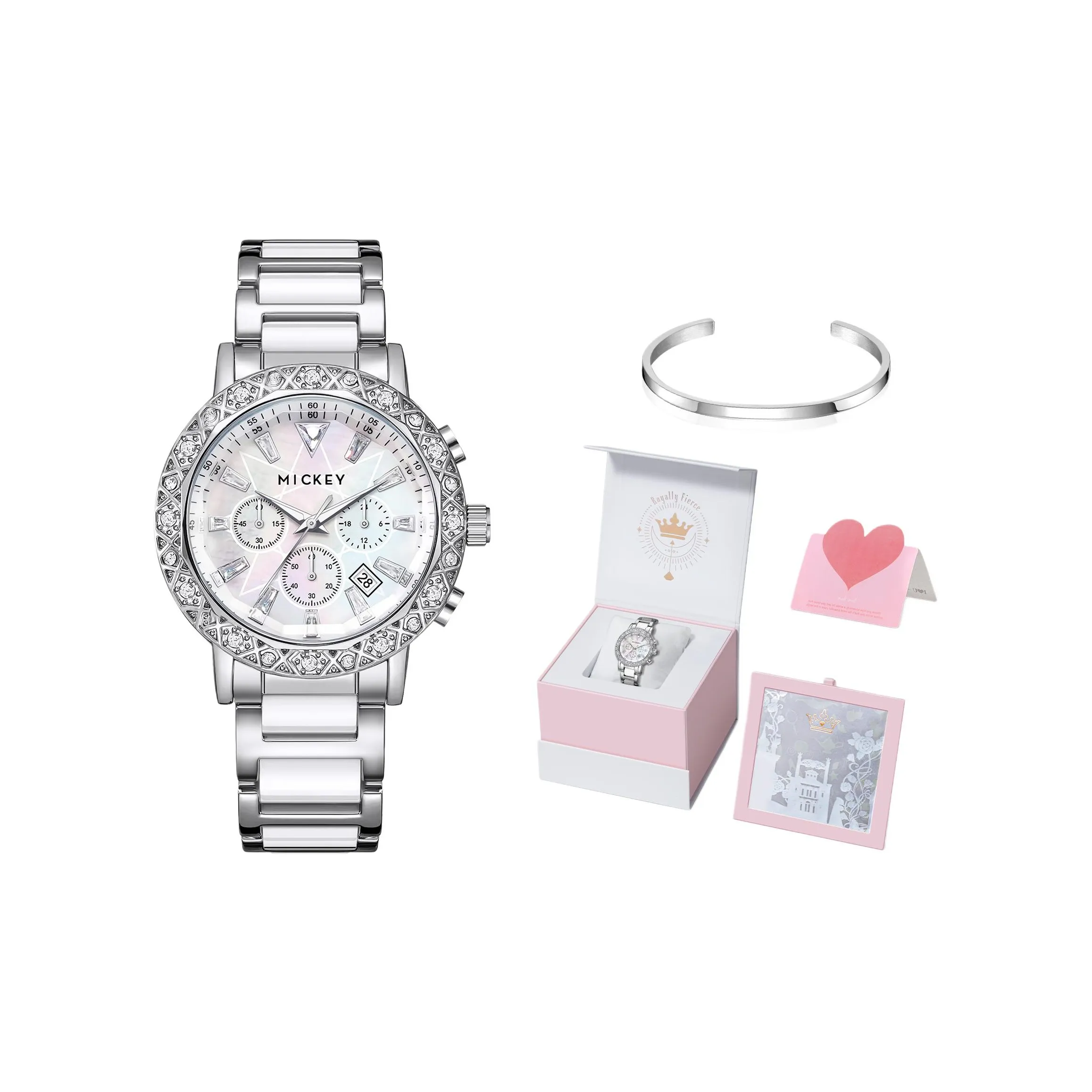 Disney Sparkling Elegance Dreamy Goddess Кварцевый механизм Сплав Ремешок Часы Женские Часы Бежевый Циферблат