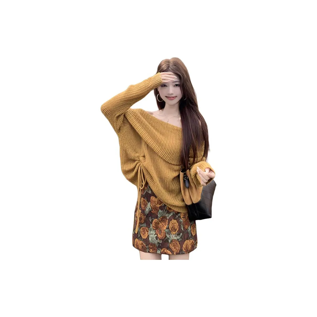 GORGEOUSIDEA Желтый топ + цветочное платье женский комплект с юбкой