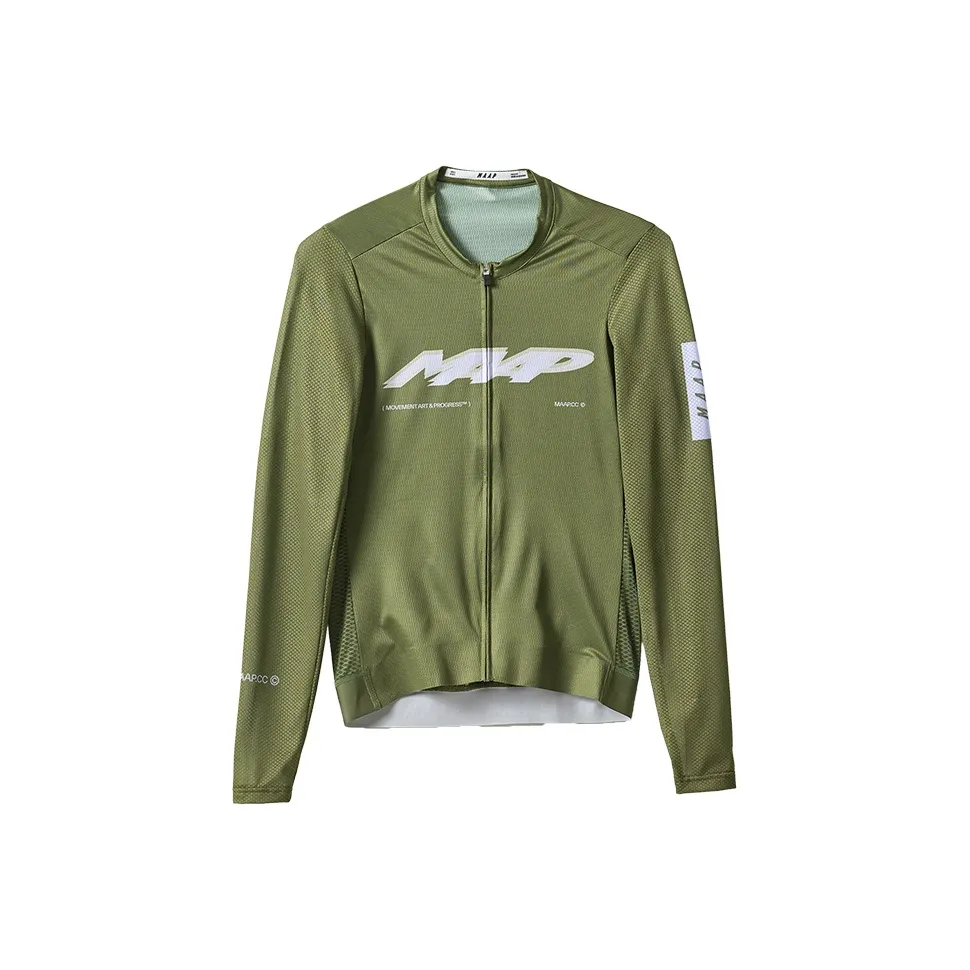 MAAP Длинный рукав Велосипедная одежда Мужская Лесной зеленый