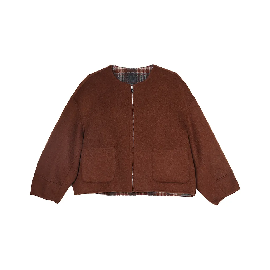 Betu Сто штук Винтаж Британский стиль Двусторонний Шерсть с рукавом-капюшоном Осенний и Зимний Женский