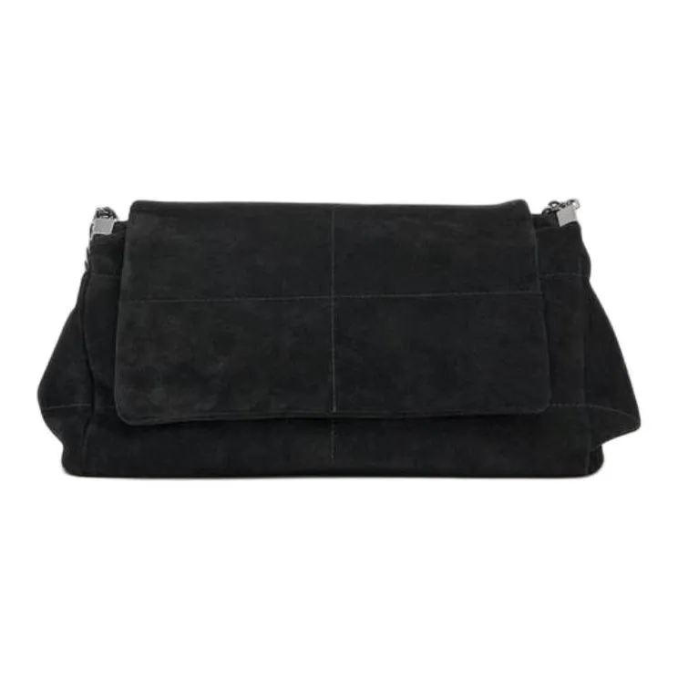 ZARA Сумка через плечо из кожи женская черная