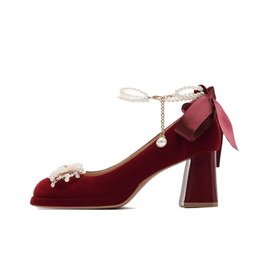 Lan Miao Грубый каблук Высокие каблуки Женские