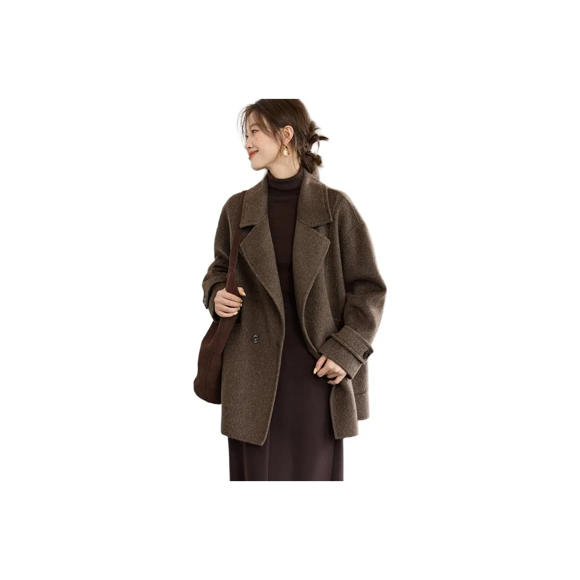 Mo Han Yi Mei Кофе Латте Женское Пальто