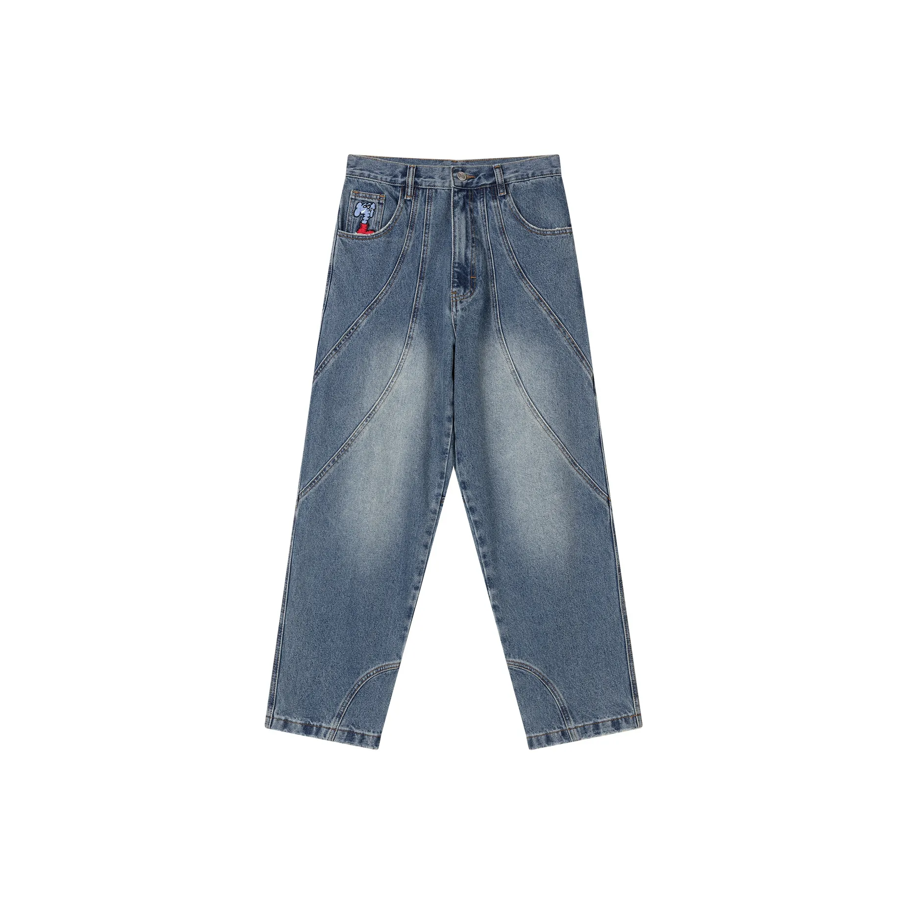 MIND ERROR Синий Унисекс Джинсы