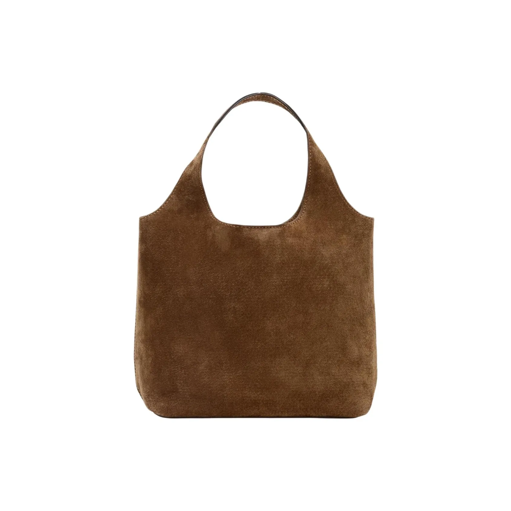 ZARA Сумка-тоут из свиной кожи мини унисекс коричневый