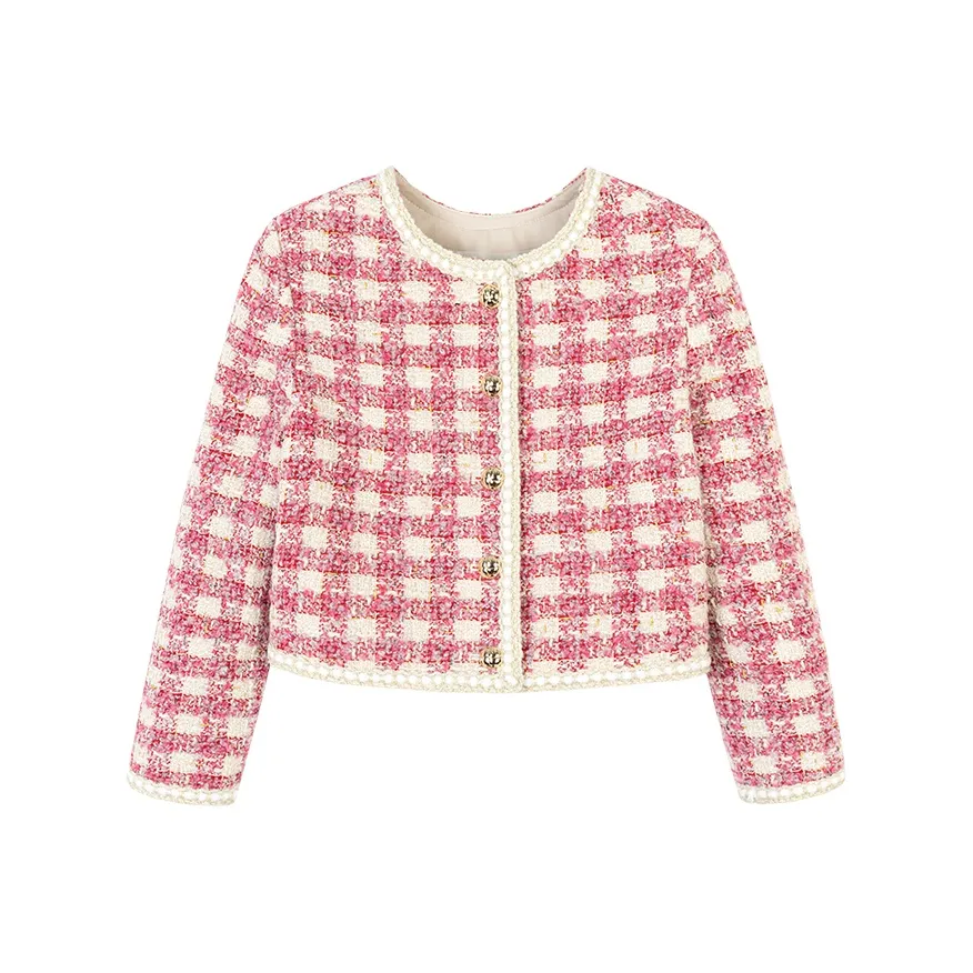 Ouyang Фуксия Женское Короткое Пальто