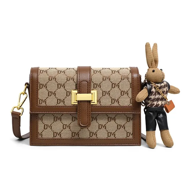 PESASRIE Синтетическая кожа текстиль Mosaic сумка через плечо стандартная женская кофейного цвета