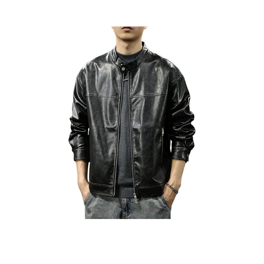 QIANJINNIU Кожа Куртка Мужская