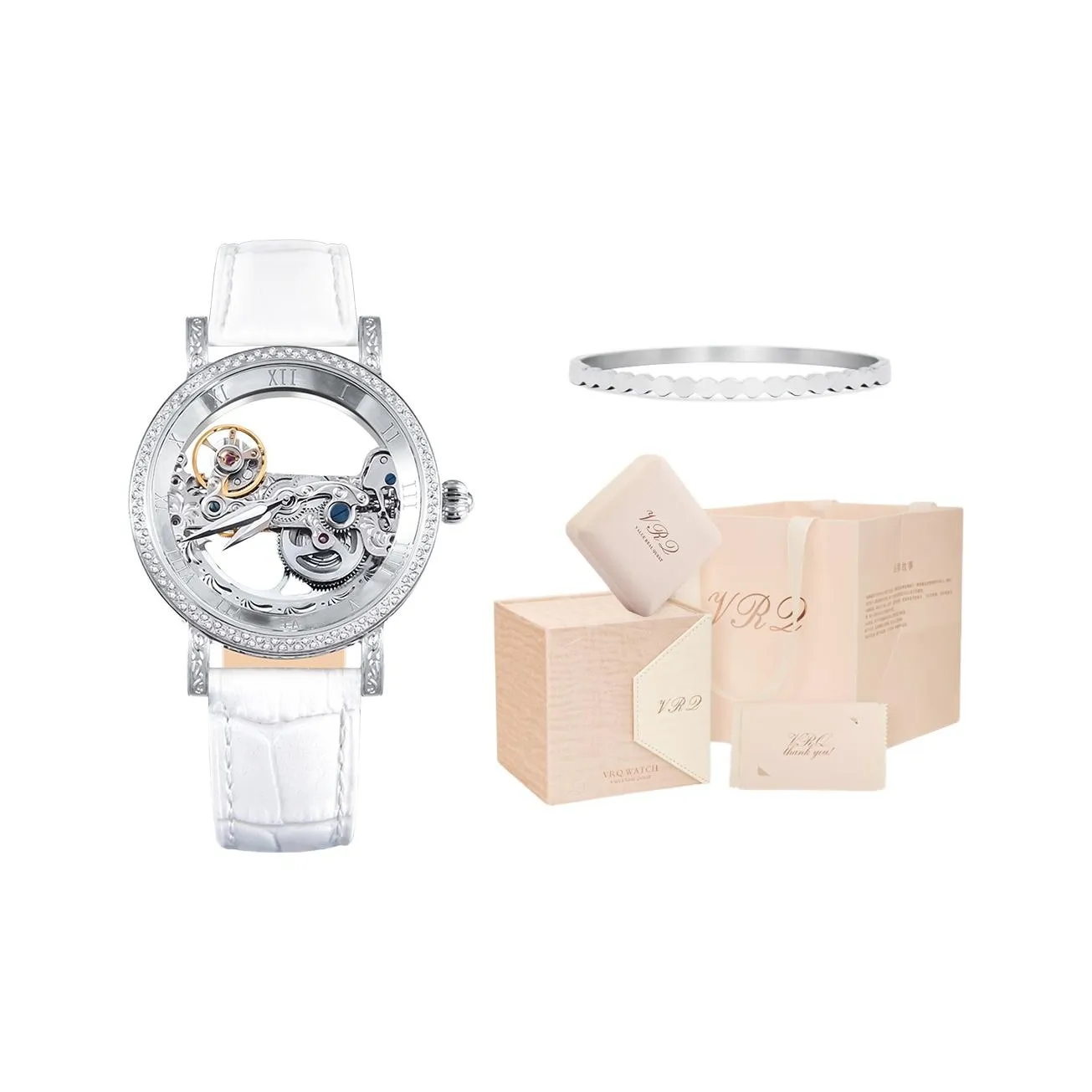 VRQ Faith Series Original Aspiration Часы Автоматический Механический Механизм Часы Женские Часы С Диалем-Скелет