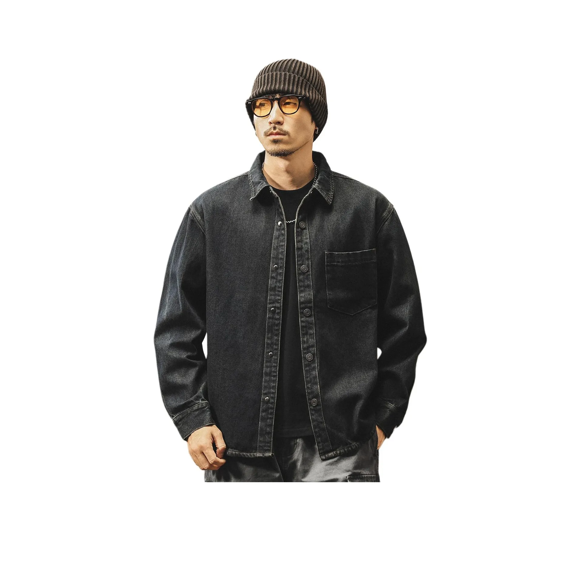 JIELEINUO Blue Men's Shirts JIELEINUO Синий Мужские Рубашки