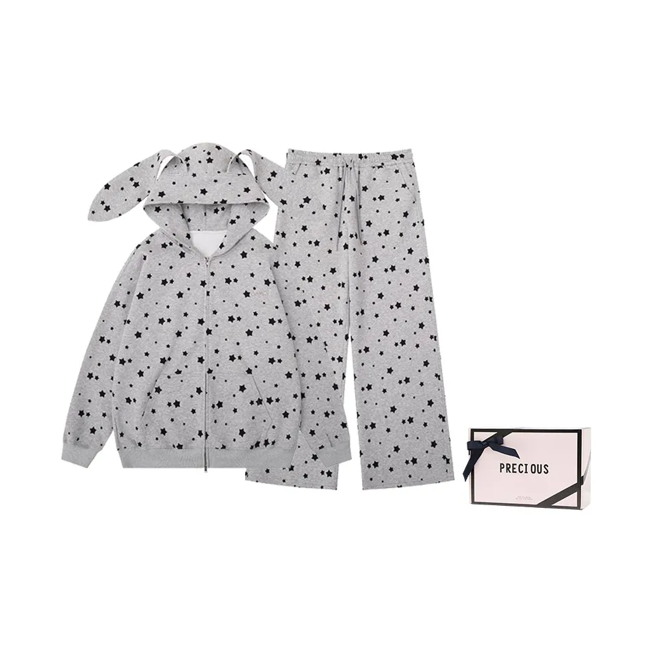 NATTY Серый Ухо Кролик Одежда Наборы Коробка Женские Пижамные Комплекты