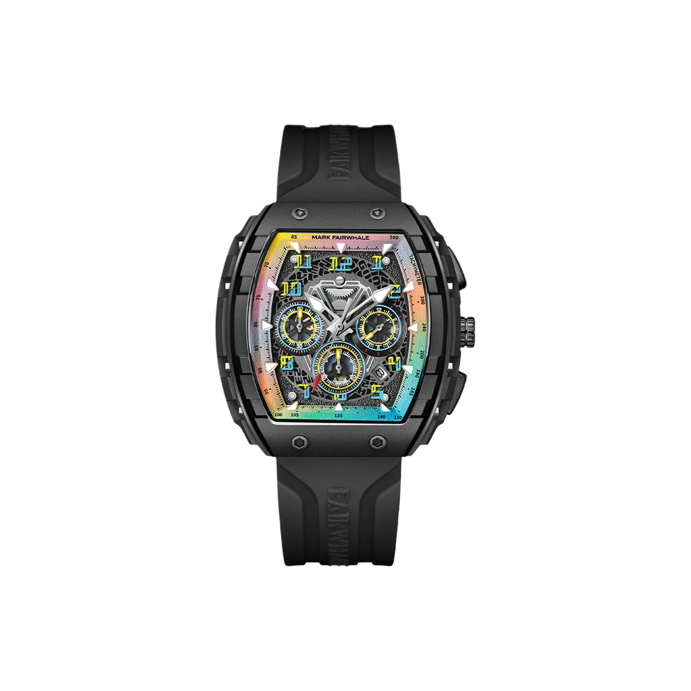 FAIRWHALE Кварцевый механизм резиновый ремешок мужские часы многоцветный циферблат