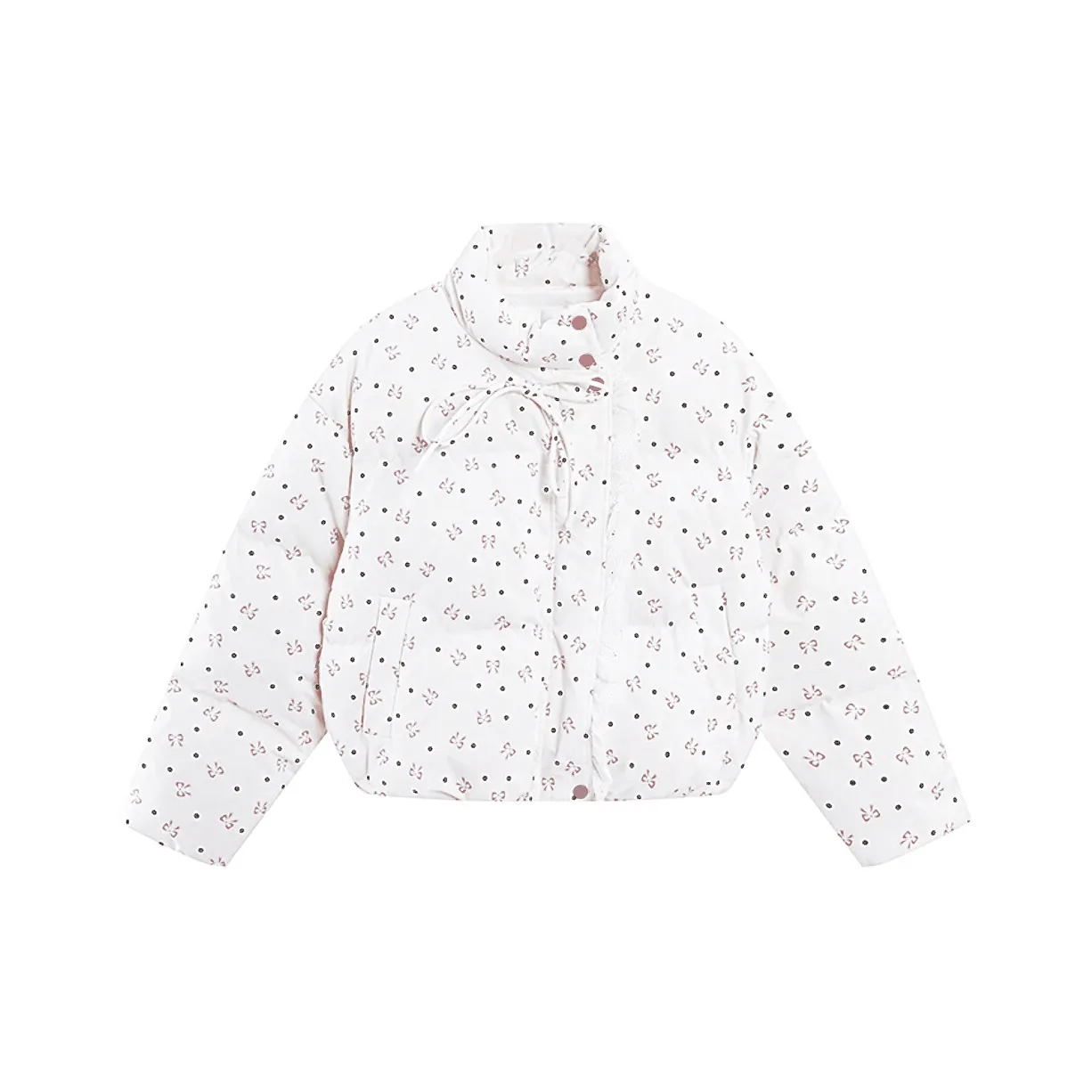 CKKOR Белый с красными цветами Женские пуховики