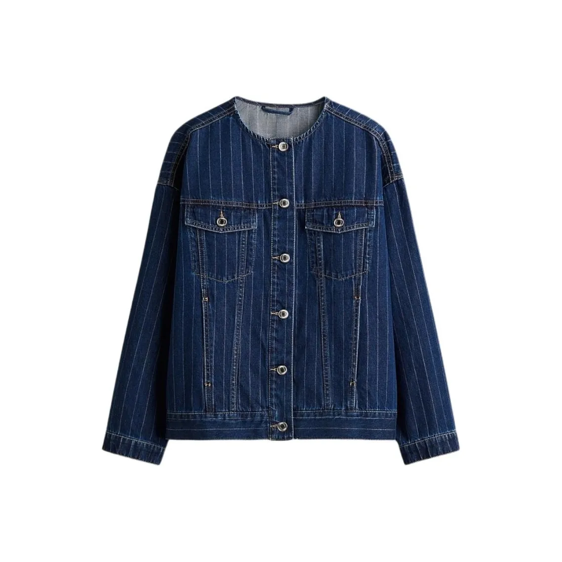 H M Джинсовый синий Полоска Женские Джинсовые куртки