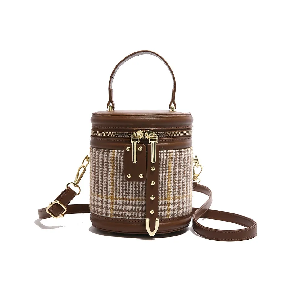 AUNG ПУ (полиуретан) Сумка через плечо Стандартная Гусиная лапка Кофейный леопард с принтом Зеленый Клетка Черный леопард с принтом