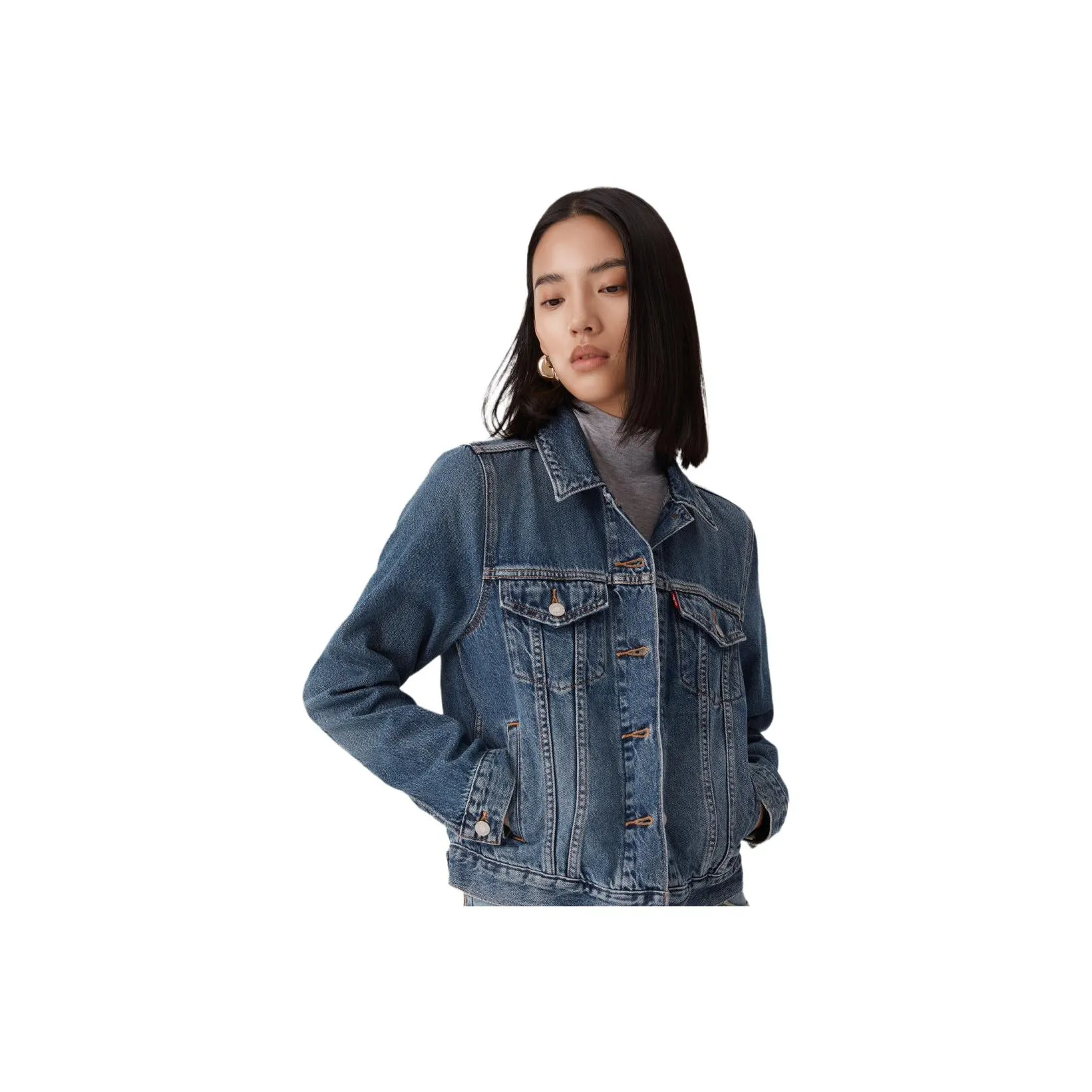 Levis Светло-Синие Женские Джинсовые Куртки