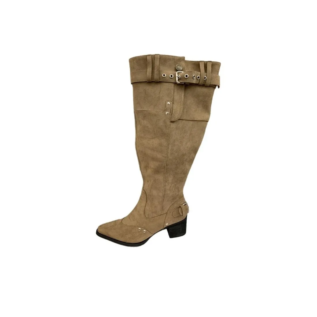 NTOZE Женские высокие сапоги цвета хаки