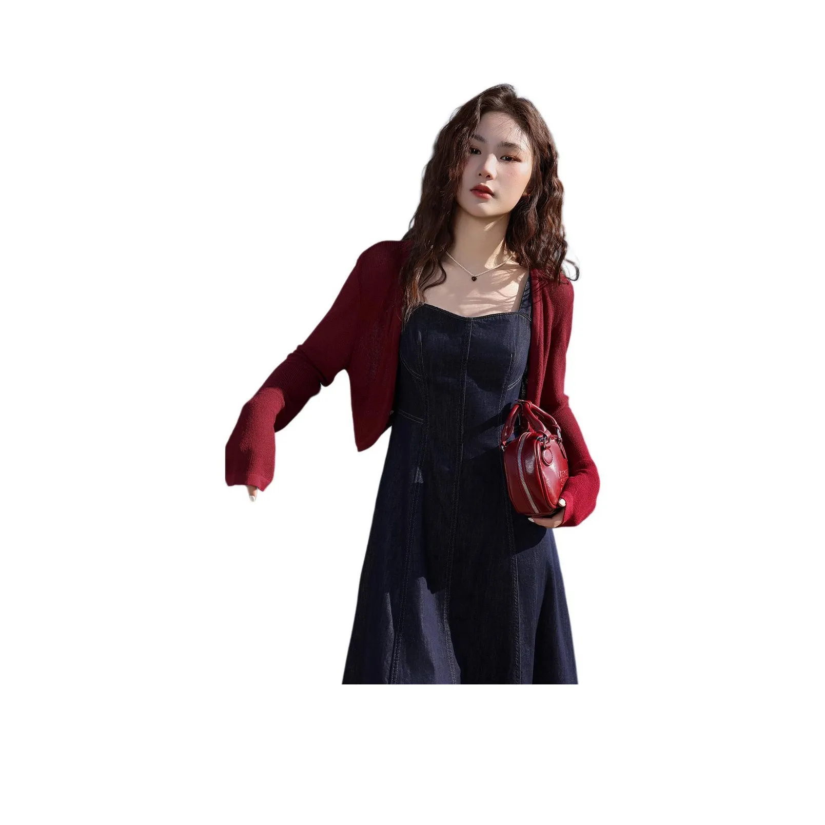 Another Alley Длинное платье с длинными рукавами женское