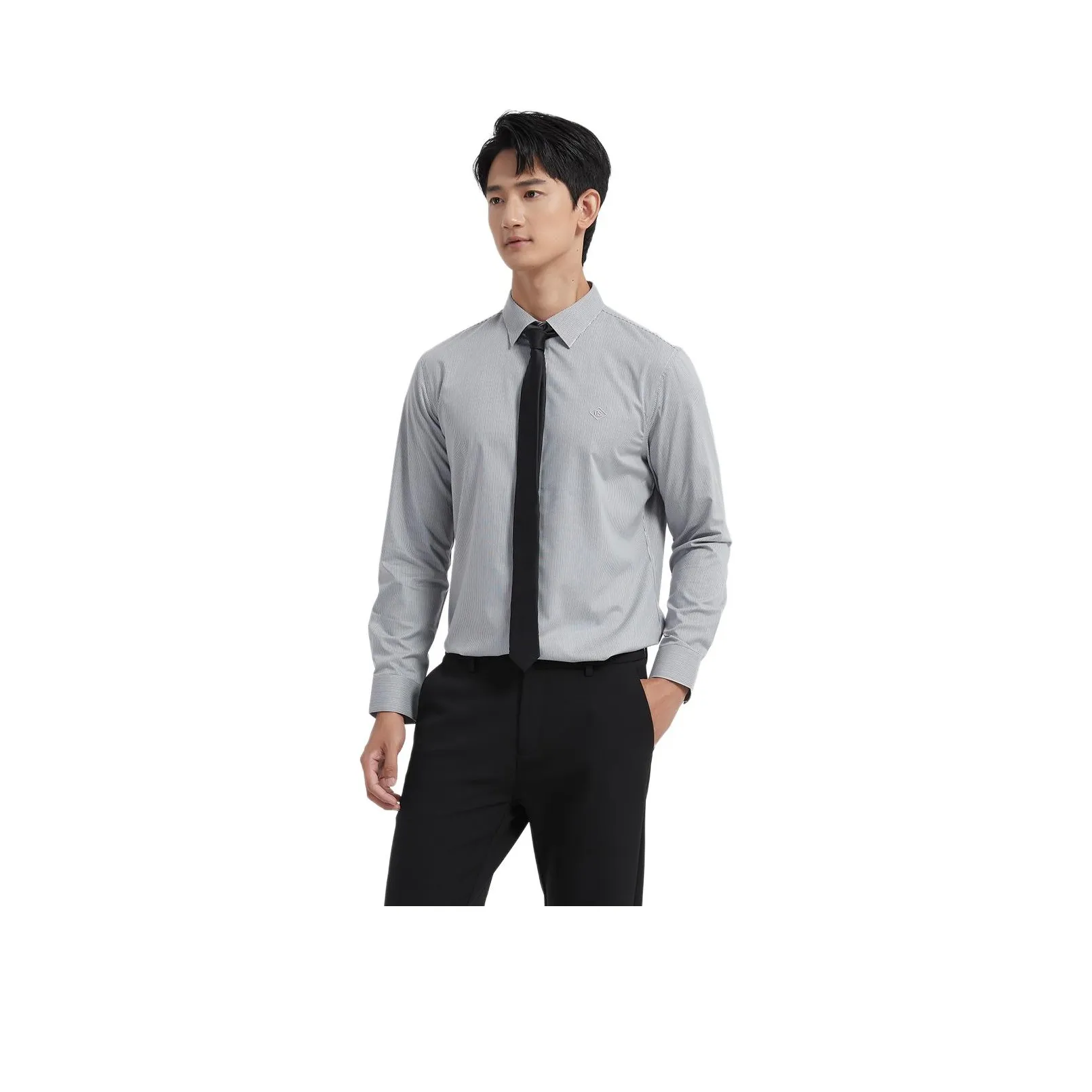 GUSHA Серый Белый Полоска 02135216 Мужская Рубашка