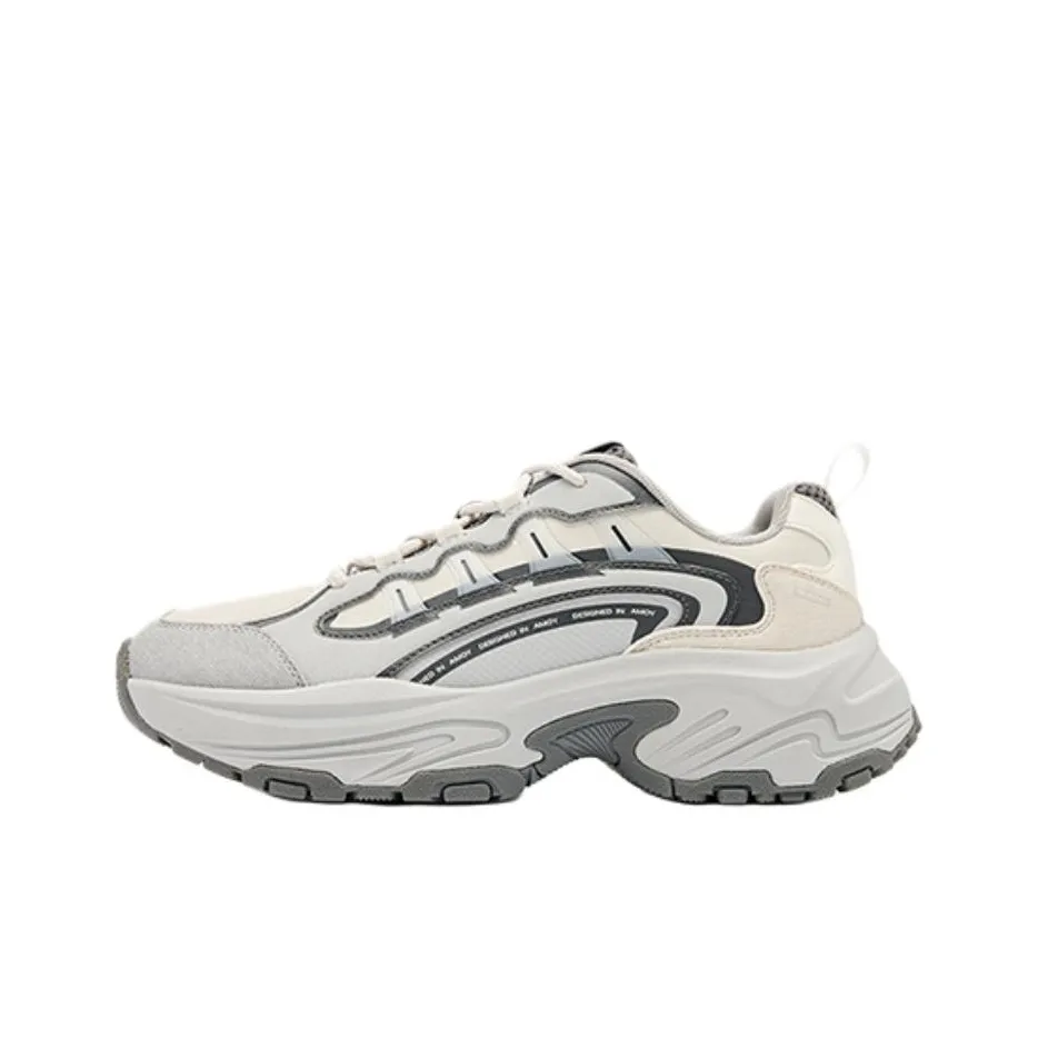 QIAODAN Водонепроницаемый и Легкий Низкий Топ Кроссовки с Толстой Подошвой Женские Серый Белый