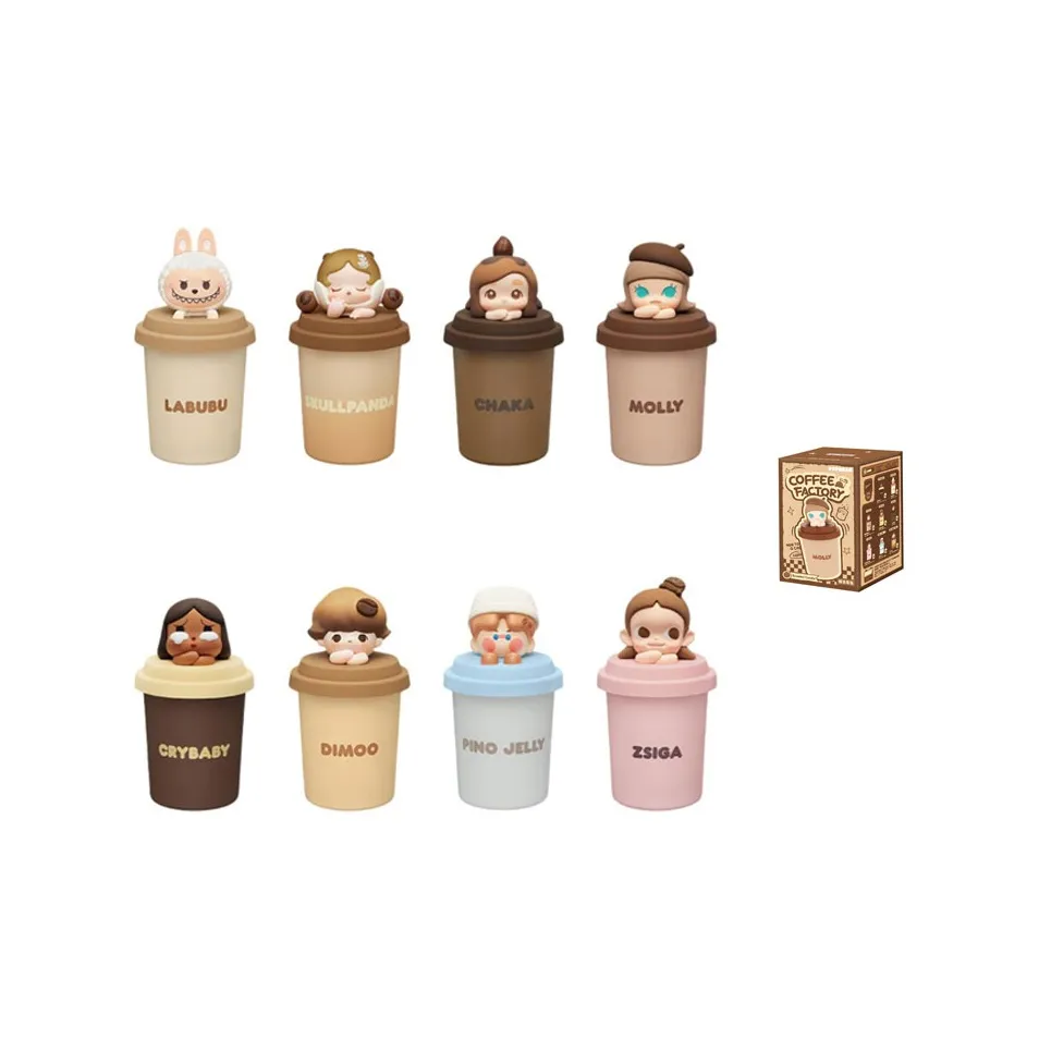 POP MART Coffee Factory Collection Аромат свечи Слепые коробки Один Mystery коробка Полная коробка 8 шт