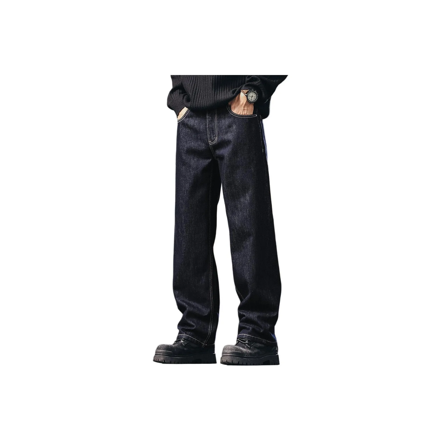 GELANLU Silver Flash Blue Unisex Jeans