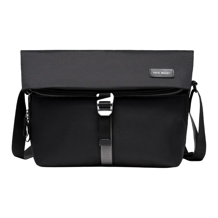 NAYO SMART Нейлоновая Сумка через плечо среднего размера унисекс черного цвета
