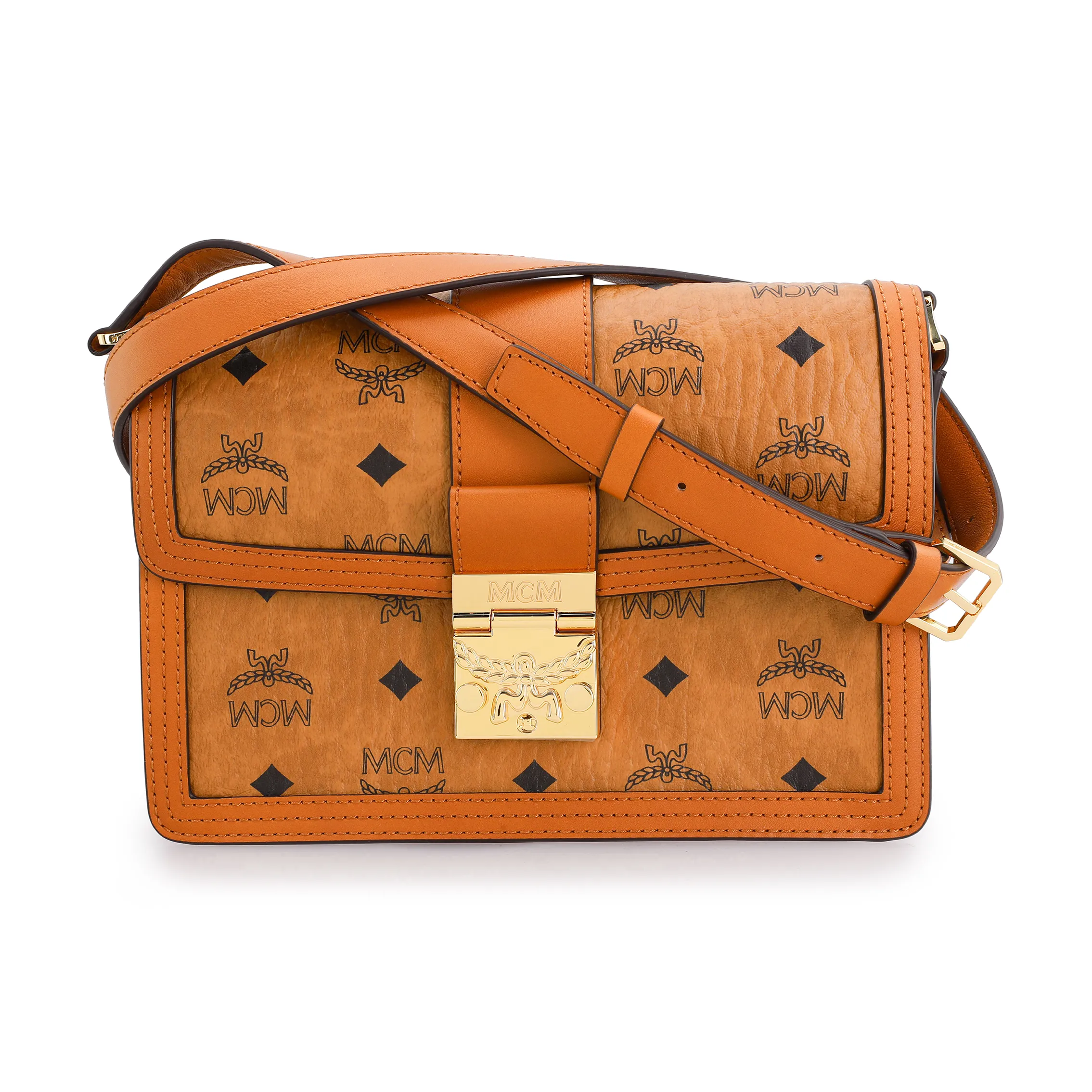 MCM Tracy Visetos Shoulder Bags
