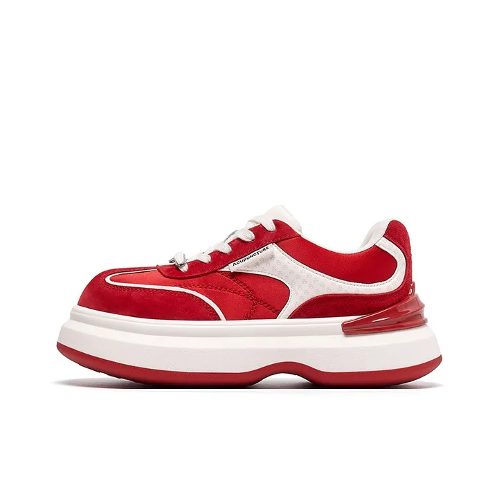 Acupuncture визуально увеличивает рост устойчивый к истиранию легкий противоскользящий низкий топ повседневная обувь женский красный