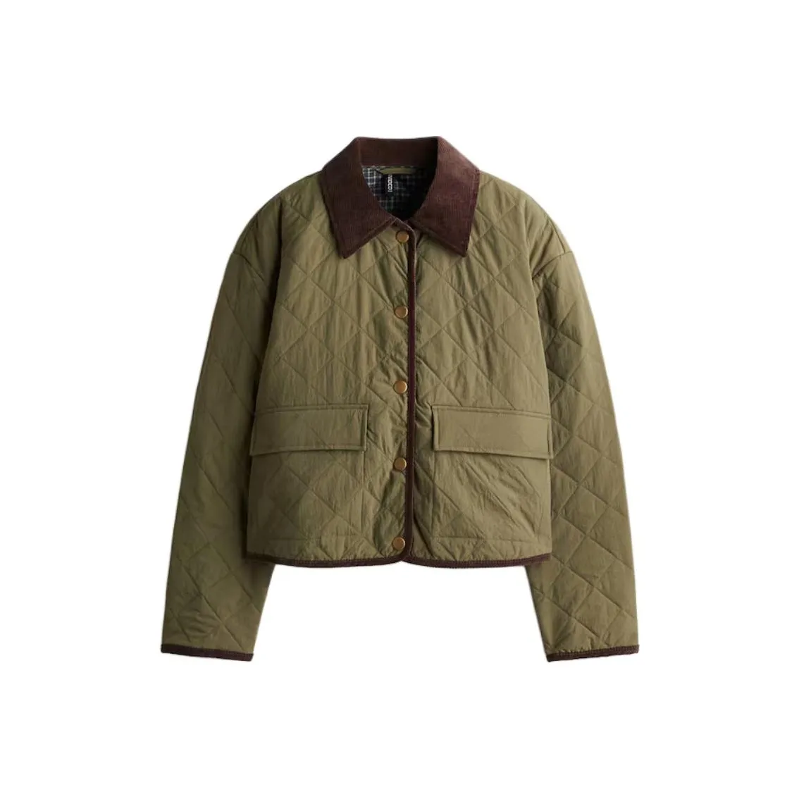 H M Хаки Зеленый Женский Пуховик