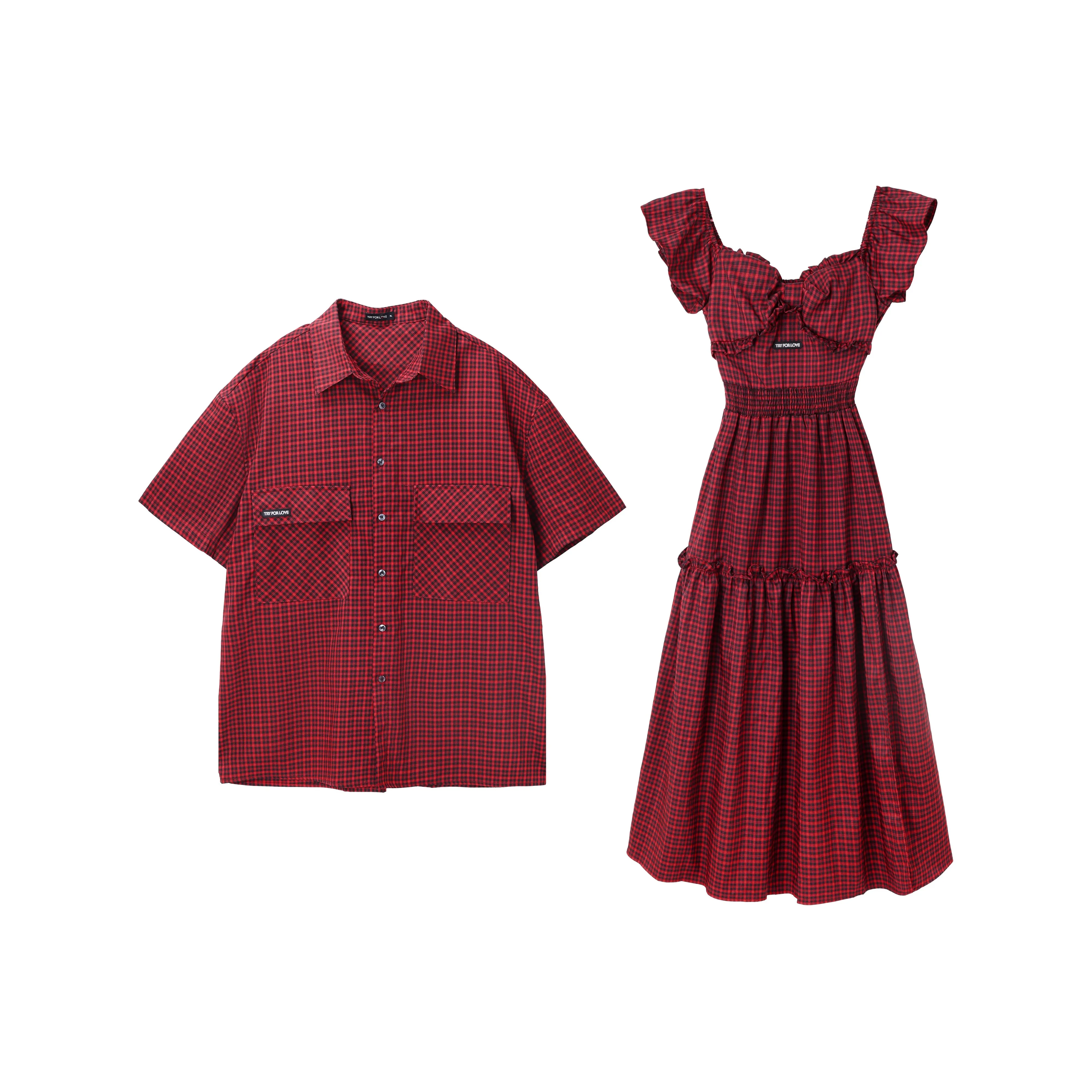 Tryforlove Комплект для пары Красный Клетка