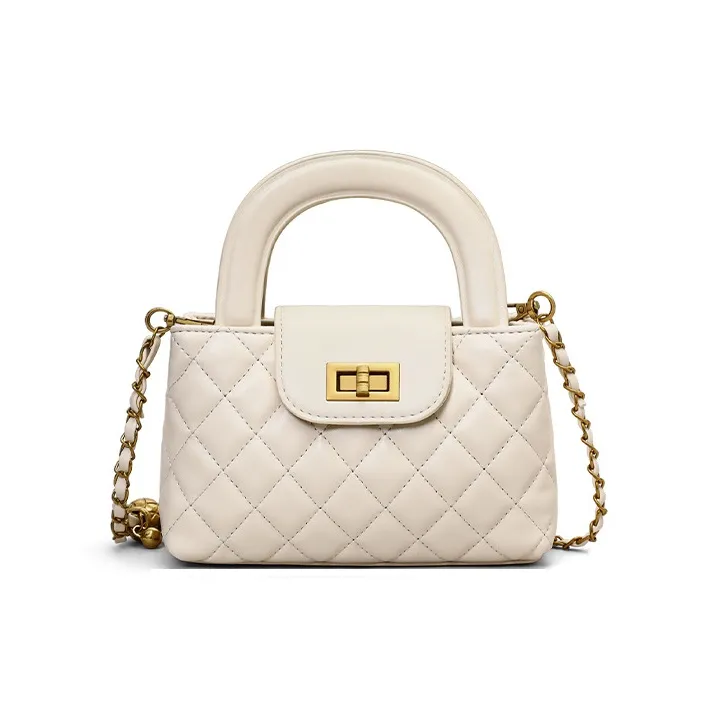 OUBOTE Синтетическая кожа Одно плечо Сумка Стандартная Женская Экрю Черный