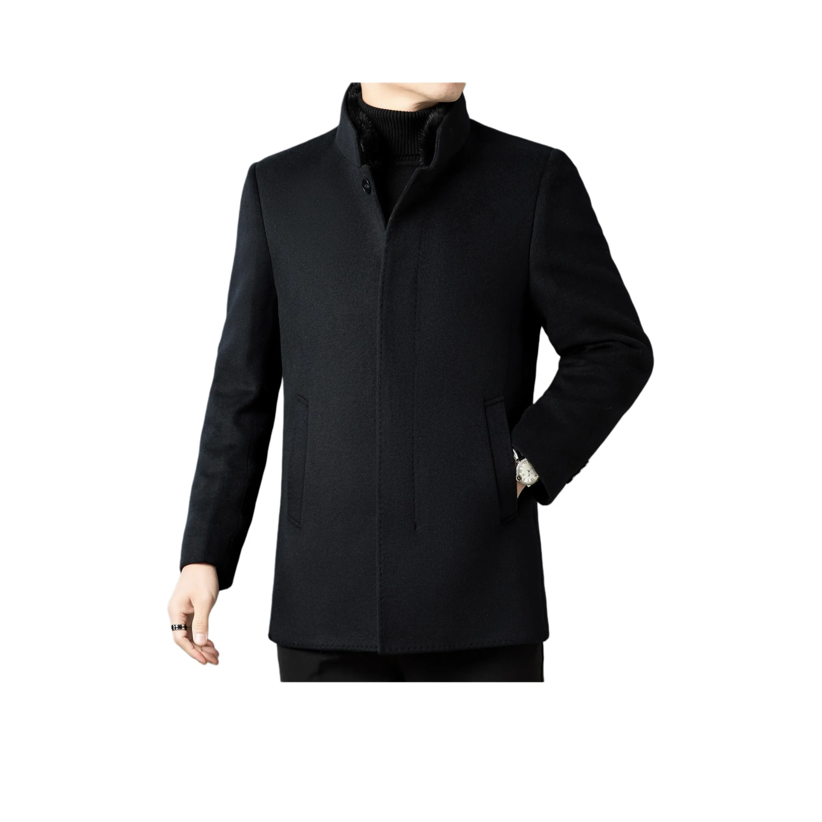 Vintage cars Темно-синий Мужское пальто