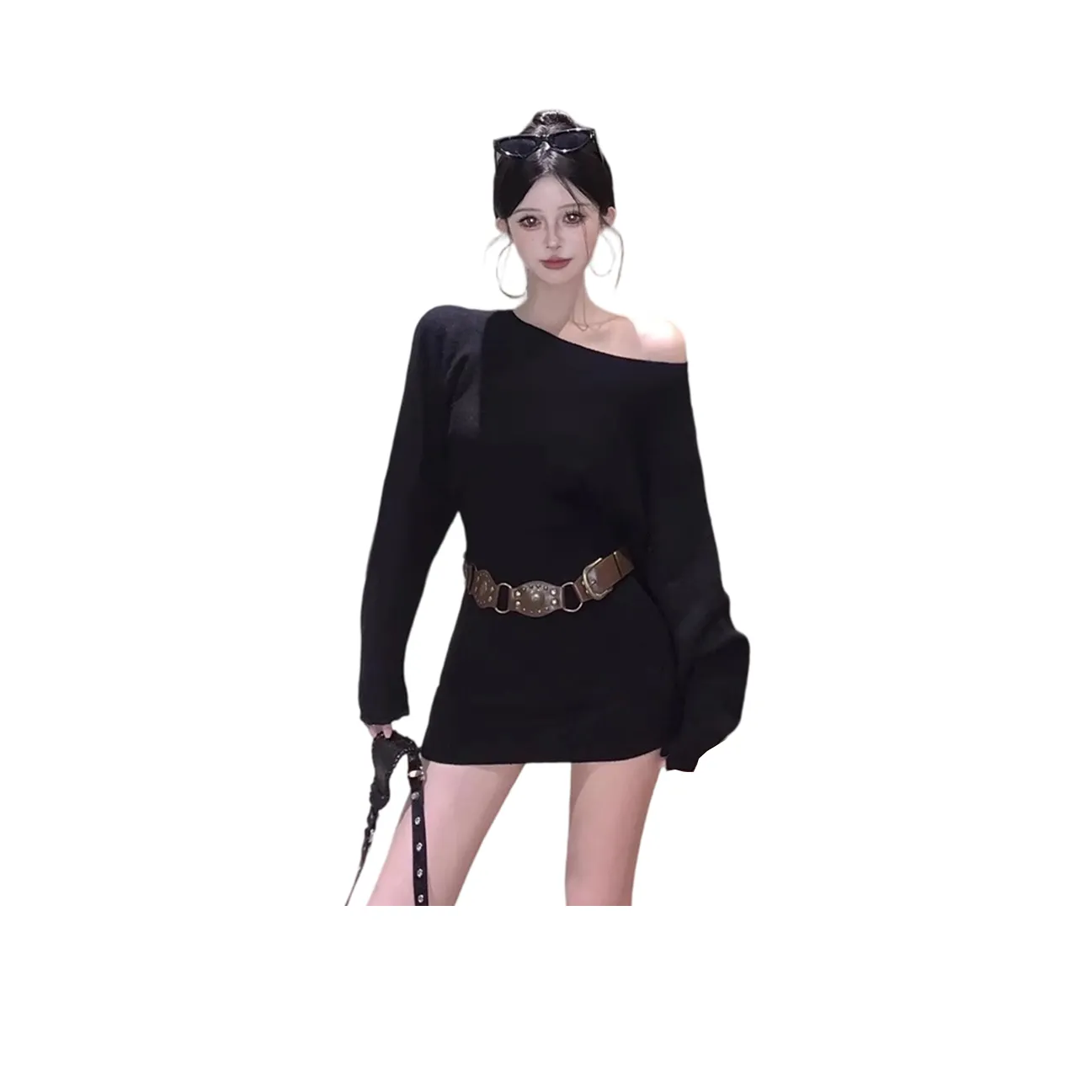 GRAYISMOON Длинное платье с длинными рукавами женское