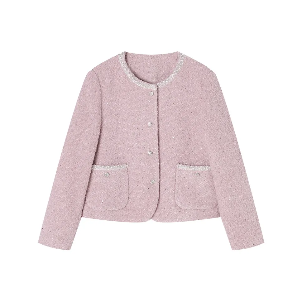 XIANGYING Розовый Женский Короткий Пальто