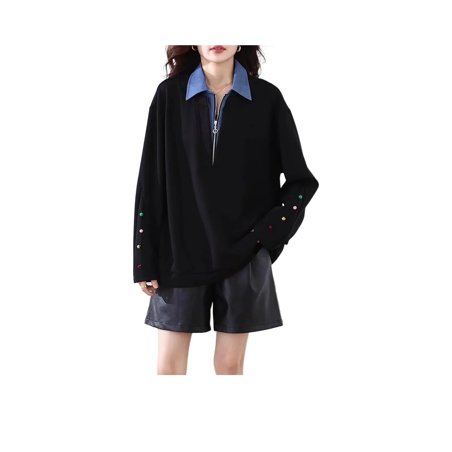 LADYXIEXIE Черные Женские Свитшоты