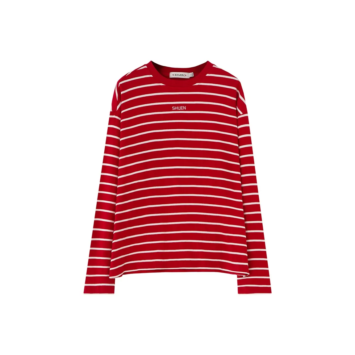 SOON FLOWER Красный и Белый Полосы Женские T-Рубашки