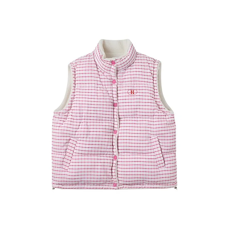 IWZI Красный Клетчатый Жилет Женские Жилеты