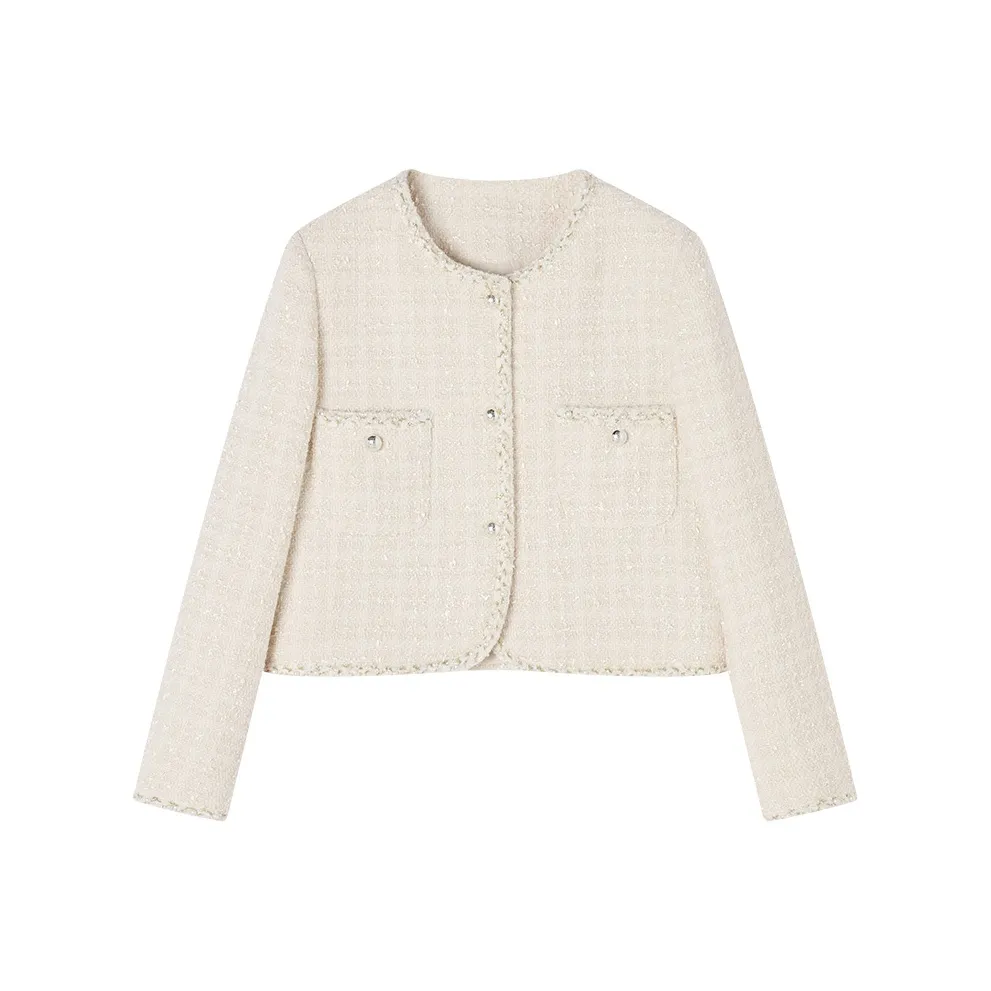 XIANGYING Цапельно-белый Женские Куртки