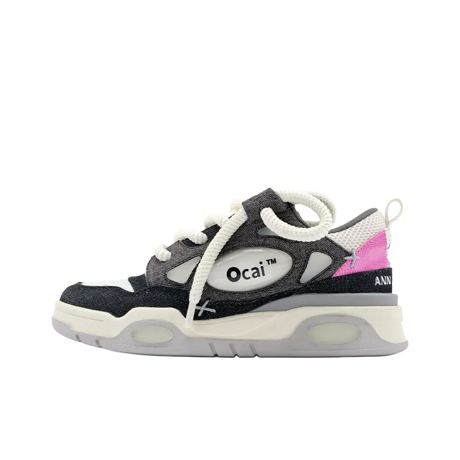 Ann Andelman X Ocai Skateboard Shoes Unisex Low-Top Black Denim