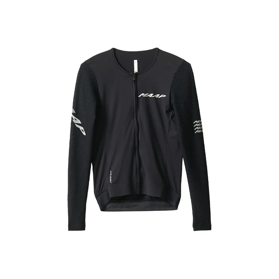 MAAP Длинный рукав Велосипедная одежда Мужской Серый Этикетка Черный
