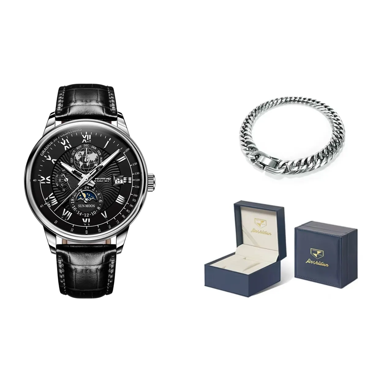 Jin Shi Dun Artisan Collection Механические часы Мужские часы Белый циферблат