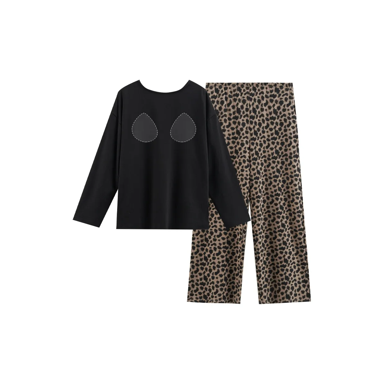 Same Language Пижамный комплект женский Arum черный Cheetah с принтом