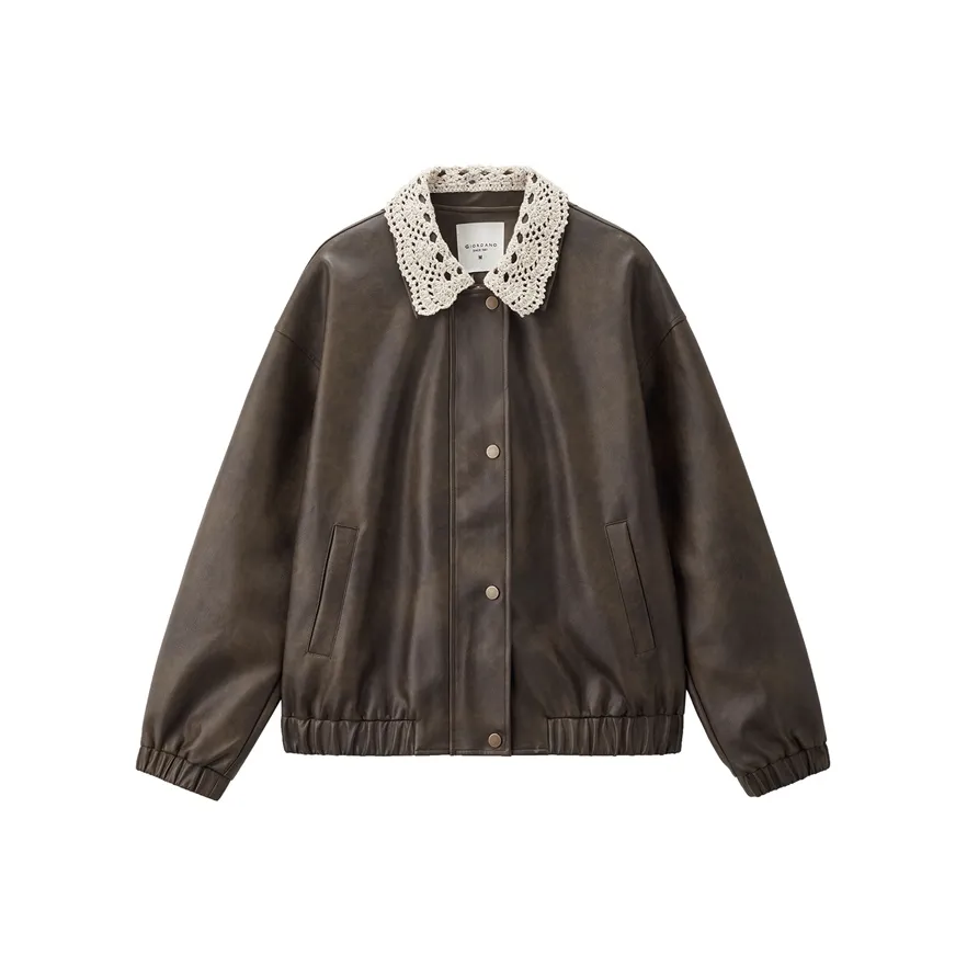 Giordano Кожаная Куртка Женская