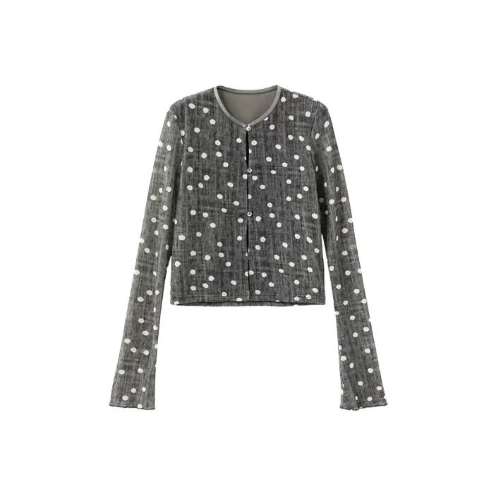 KYKW Гороховый узор Топ Женские Трикотаж