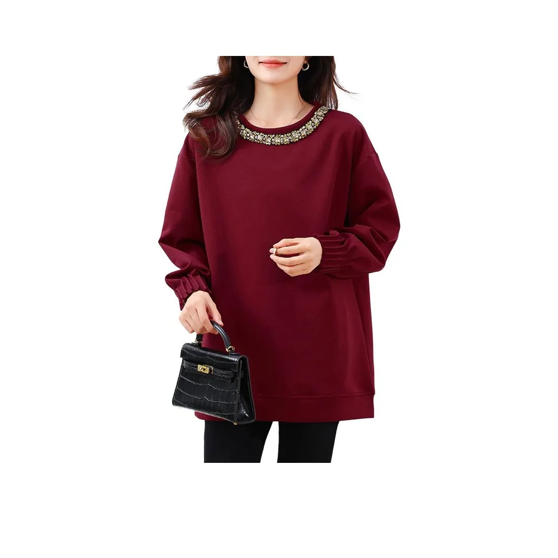 LADYXIEXIE Женские Свитшоты Бордового Цвета