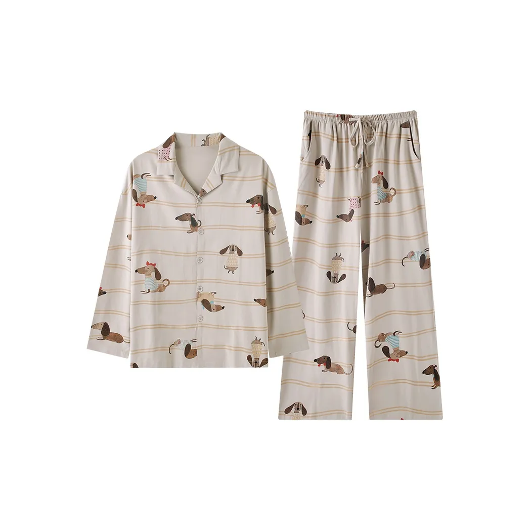 DAMOS·LOVE Весенний Осенний Длинный рукав Комплект пижам Мужской