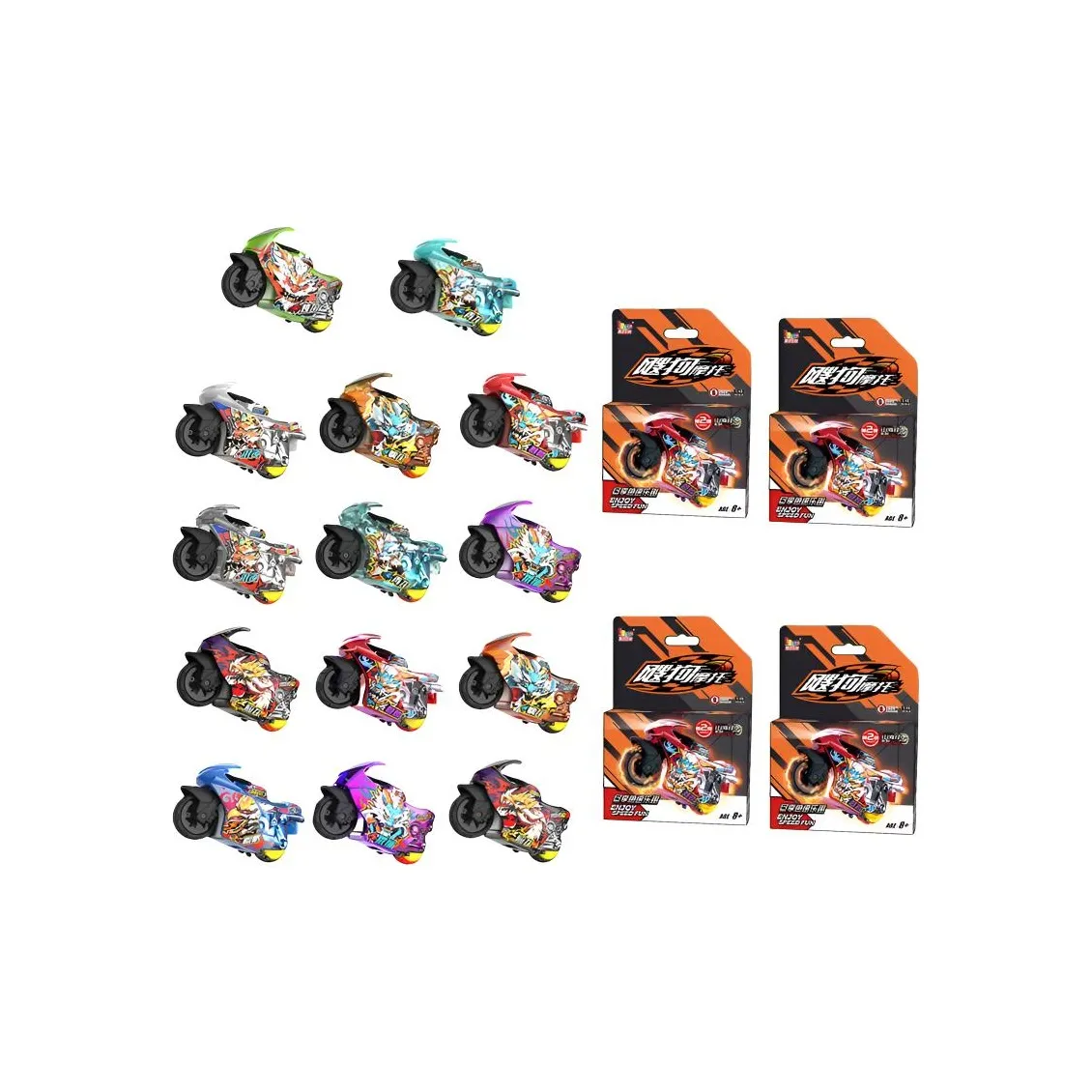 IDOON Shan Hai Jing series Собака Мотоцикл Инерциальный автомобиль Слепые коробки Один Mystery Коробка Целая коробка 12 шт