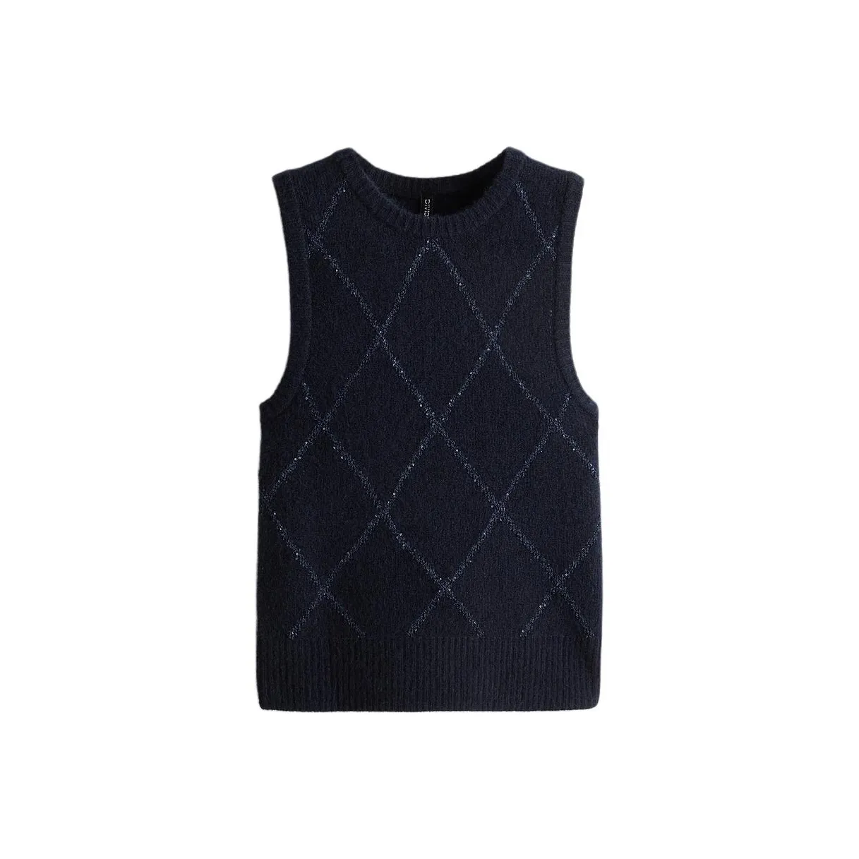 H M Морской синий Многоцветный Ромб Узор Женские Майки